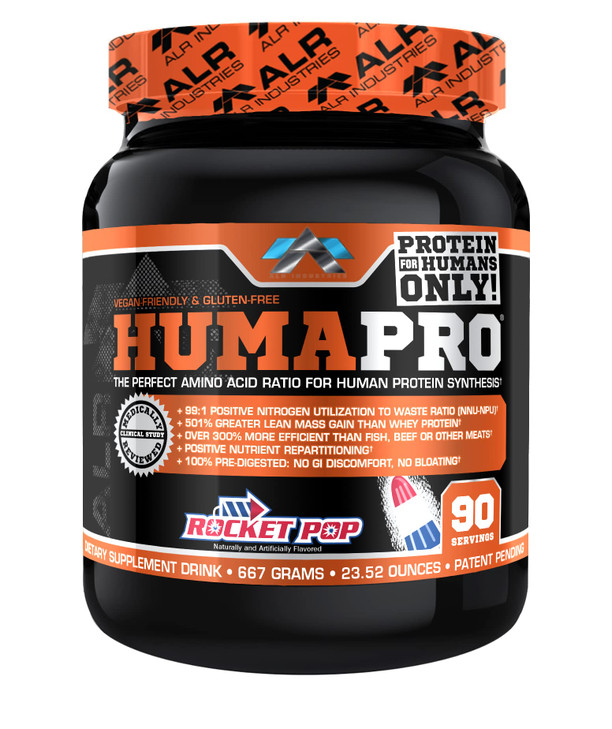 ALR Industries Humapro | Amino Acids Protein Matrix for Humans | 99% Utilization for Lean Muscle | Vegan, Gluten Free | 667g / 90 Servings (Rocket Po