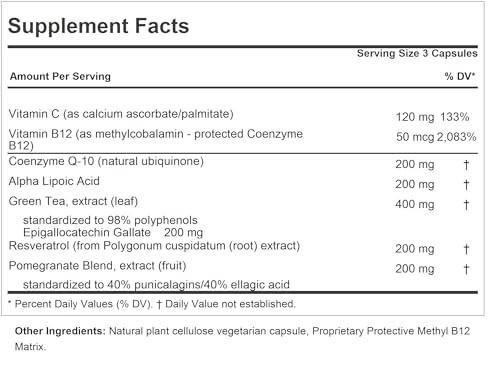 ANDREW LESSMAN Andrew's Five Favorites 30 Capsules - Provides 200mg Each of Coenzyme Q-10, Resveratrol, EGCG, Pomegranate and Alpha Lipoic Acid, Powe