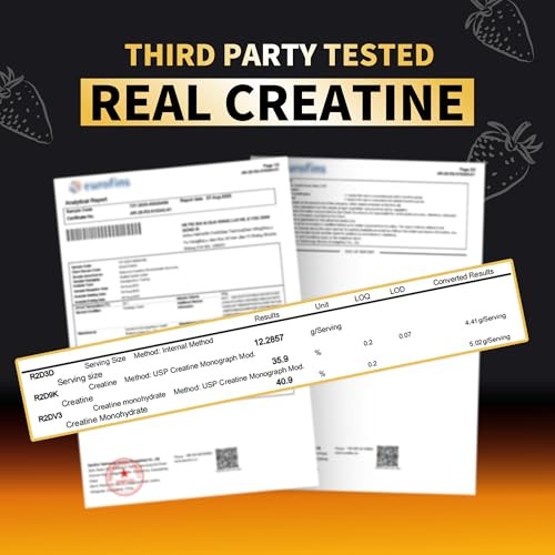 Nutravita NSF Certified Creatine Gummy - Creatine Monohydrate Gummies for Men & Women-5g of Creatine Monohydrate per Serving - Sugar Free,Vegan, Stra