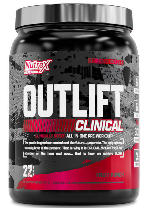 Nutrex Outlift Pre Workout Powder - Clinically Dosed Pre Workout with Creatine, Citrulline & EAAs - Amazing Tasting Fruit Punch - Transparent Energy