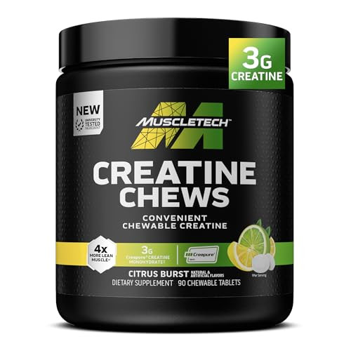 MuscleTech | Creatine Chews | Creapure Monohydrate Supplement for Muscle Recovery, Muscle Builder & Energy Boost | Pre Workout Supplement for Men & W
