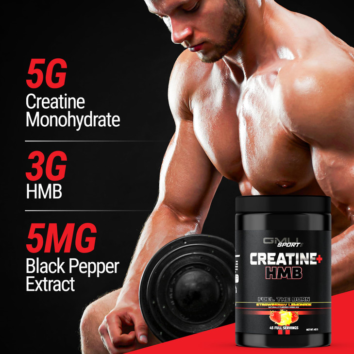 GMU SPORT Creatine 2.0 Flavored Creatine + HMB Powder | 45 Servings |5g Creatine Monohydrate + 3g HMB + Piperine |Strength, Recovery & Muscle Builde