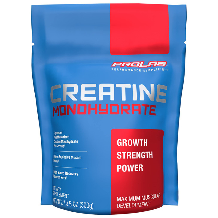 ProLab Nutrition Creatine Monohydrate Micronized Powder, 5G of Pure Creatine for Muscle Strength, Power & Endurance, Fast Absorbing, Unflavored, (300