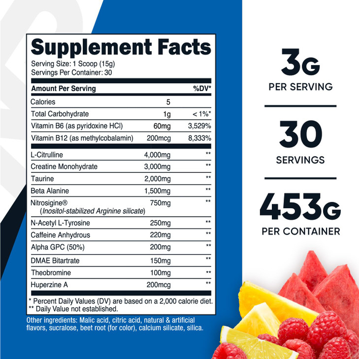 Nutricost Pre-C Pre-Workout Complex with Creatine (Fruit Punch | 30 Servings) Powder - Boost Fintess Routines, 453g