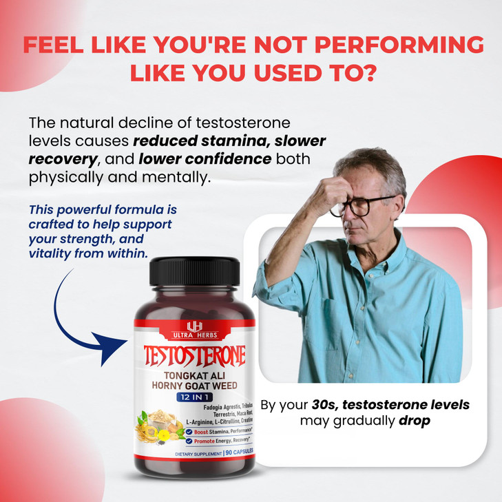 Ultra Test Capsule 12 in 1 Complex with L-Arginine, Fadogia Agrestis, Tribulus Terrestris, Maca Root, Beetroot, L-Citrulline, Creatine (90-Day Supply