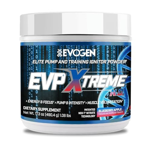 Evogen EVP Xtreme NO - Pre Workout Powder for Men & Women | Sugar Free Preworkout with Beta Alanine, Creatine, and Caffeine for Energy & Pump | Blueb