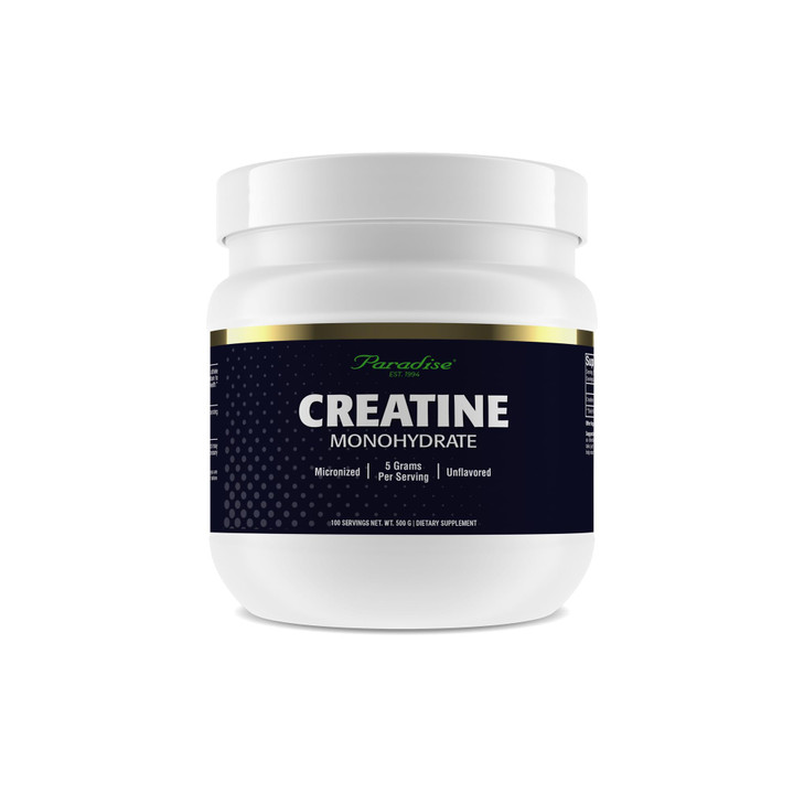 Paradise Creatine Monohydrate Powder, Micronized for Enhanced Absorption, Supports Muscle Building & Athletic Performance, 500g, 100 Servings