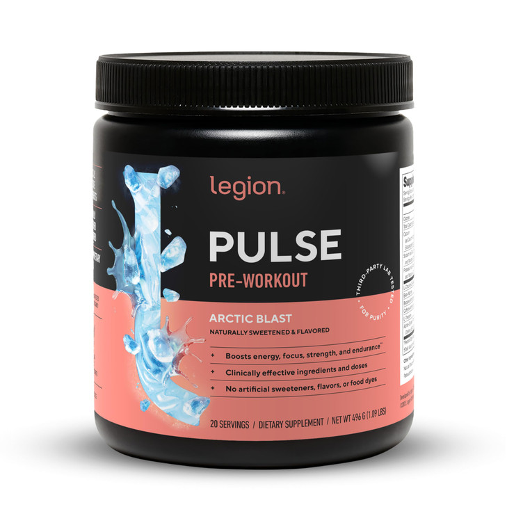 LEGION Pulse Pre Workout - All Natural Nitric Oxide Preworkout Drink to Boost Energy, Creatine Free, Naturally Sweetened, Beta Alanine, Citrulline, A