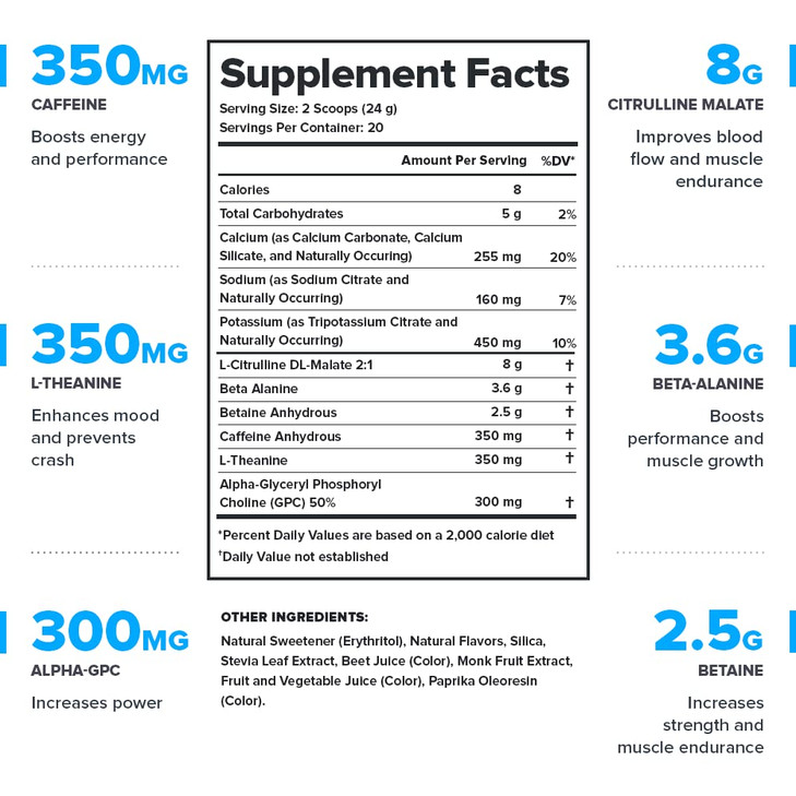 LEGION Pulse Pre Workout - All Natural Nitric Oxide Preworkout Drink to Boost Energy, Creatine Free, Naturally Sweetened, Beta Alanine, Citrulline, A