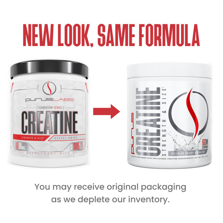 Purus Labs Foundation Series Creatine Powder | 100% Ultra Pure Micronized Creatine for Strength, Mass, Power, Recovery | 60 Servings (Unflavored)