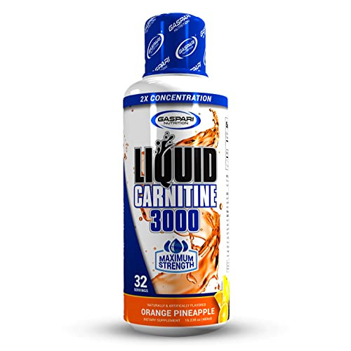 Gaspari Nutrition Liquid L-Carnitine 3000, Stimulant Free, Increased Metabolism, Enhanced Energy, Non GMO, Gluten Free, BPA Free (32 Servings, Orange