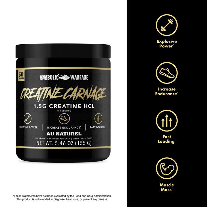 Creatine Carnage, Creatine HCL, Supports Optimal Strength, Endurance, Muscle Mass, and Fast Loading*