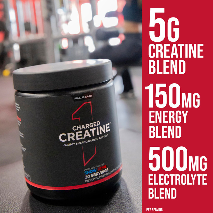 Rule 1 Charged Creatine - Multi-Function Workout Supplement with Creatine, Electrolyte, and Energy Blends for Intensity, Performance, & Hydration Sup