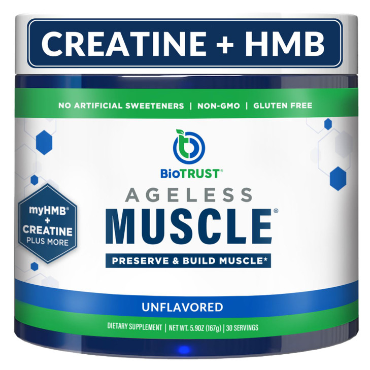 BioTrust Ageless Muscle Builder - Creatine HMB Powder with Vitamin D3 & Betaine - Build & Preserve Naturally Declining Muscle Mass & Strength - Unfla