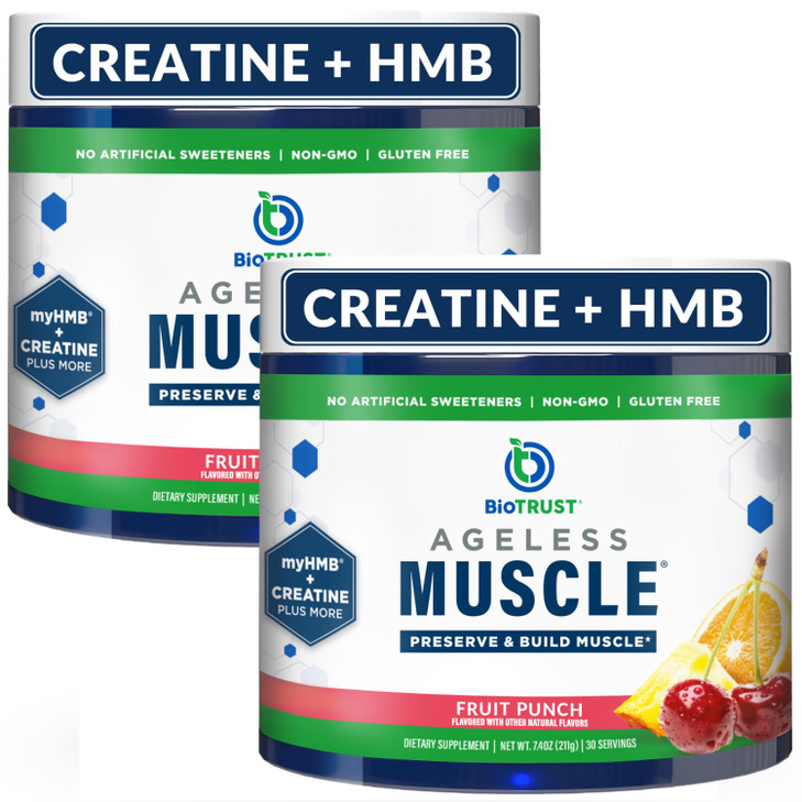 BioTrust Ageless Muscle Builder - Creatine HMB Powder with Vitamin D3 & Betaine - Build & Preserve Naturally Declining Muscle Mass & Strength - Fruit