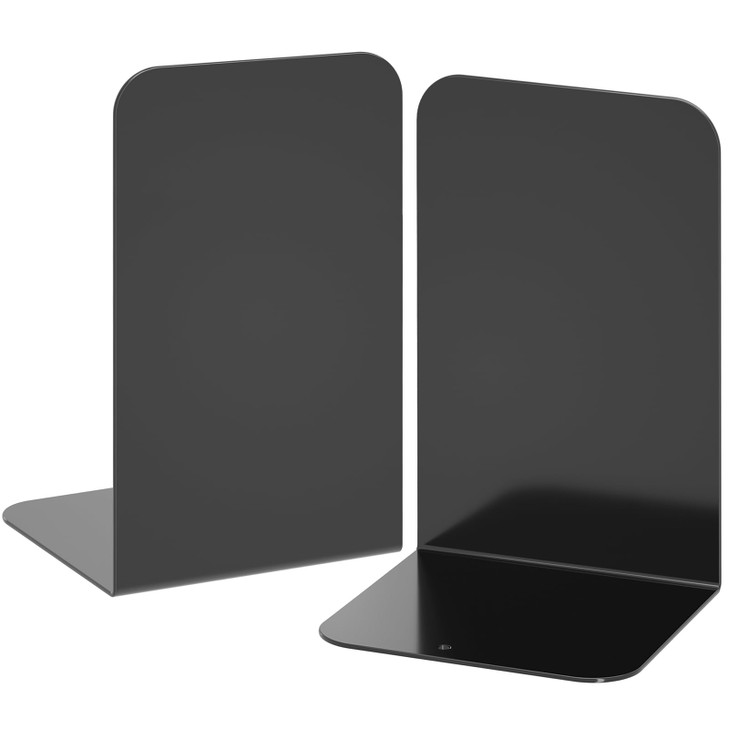 VFINE Bookends 1 Pair, Black Metal Book Ends, Heavy Bookends for Shelves, Book Stopper for Heavy Books, Book Organizer for Home Office School Supplie