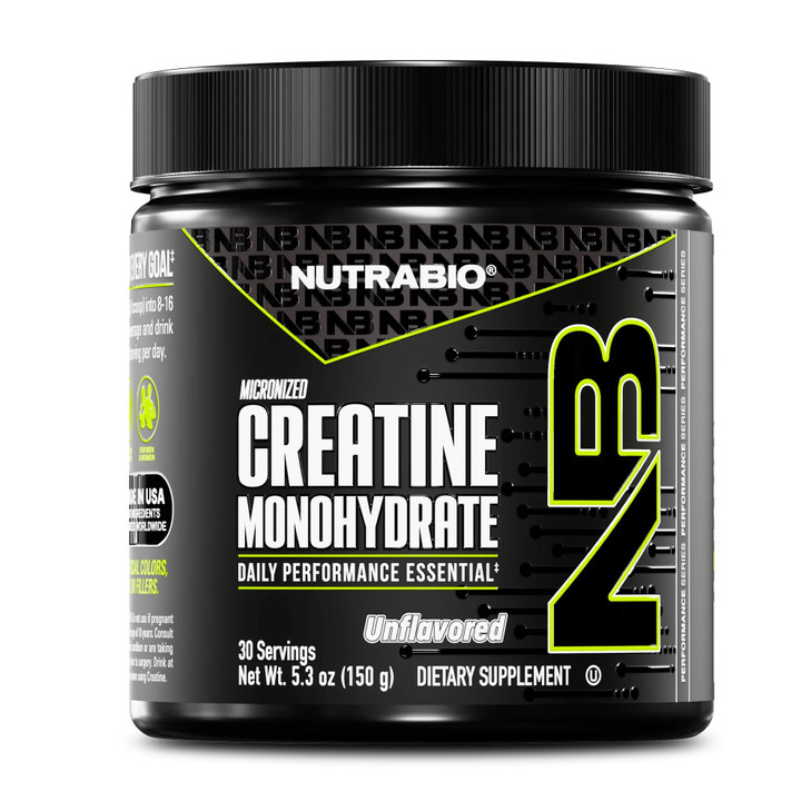 NutraBio Pure Micronized Creatine Monohydrate Powder Supplement, Unflavored, (150 g) - Supports Bulk Muscle Energy, Recovery, and Strength - HPLC Tes