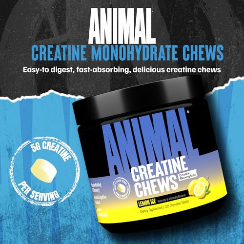 Animal Creatine Chews Tablets - Enhanced Creatine Monohydrate with AstraGin to Improve Absorption, Sea Salt for Added Pumps, Delicious and Convenient