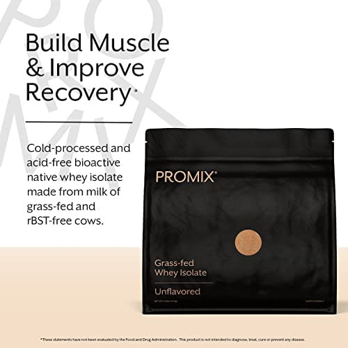 ProMix Nutrition Whey Protein Isolate Powder, Unflavored - Grass-Fed & 100% All Natural - ­Post Workout Fitness & Nutrition Shakes, Smoothies, Baking