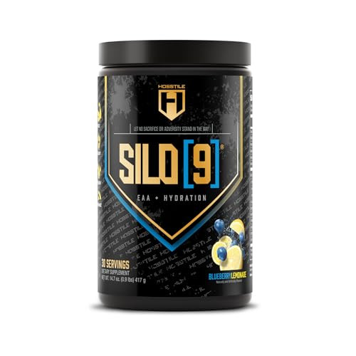 HOSSTILE SILO[9] EAA + Hydration Powder  Essential Amino Acids with Electrolytes, EAA BCAA Intra Workout Powder & Post Workout Recovery, Blueberry L