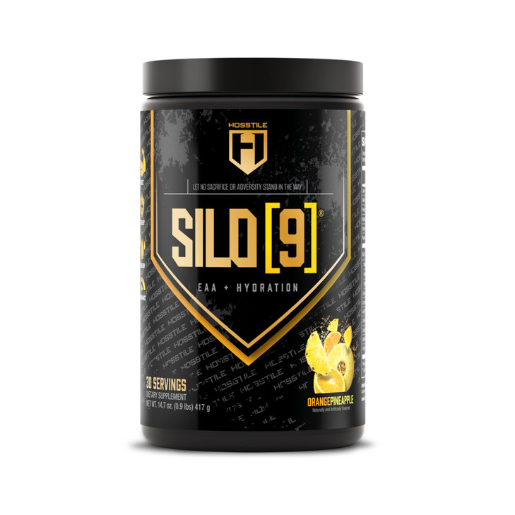 HOSSTILE SILO[9] EAA + Hydration Powder  Essential Amino Acids with Electrolytes, EAA BCAA Intra Workout Powder & Post Workout Recovery, Orange Pine