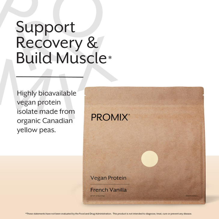 ProMix Nutrition Plant-Based Vegan Protein Powder, Vanilla - Pea Protein & Vitamin B-12 - ­Post Workout Fitness & Nutrition Shakes, Smoothies, Baking