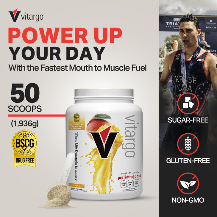 Vitargo Carbohydrate Powder | Feed Muscle Glycogen 2X Faster | 4.4 LB Mango Pre Workout & Post Workout Recovery Powder | Carb Supplement for Recovery