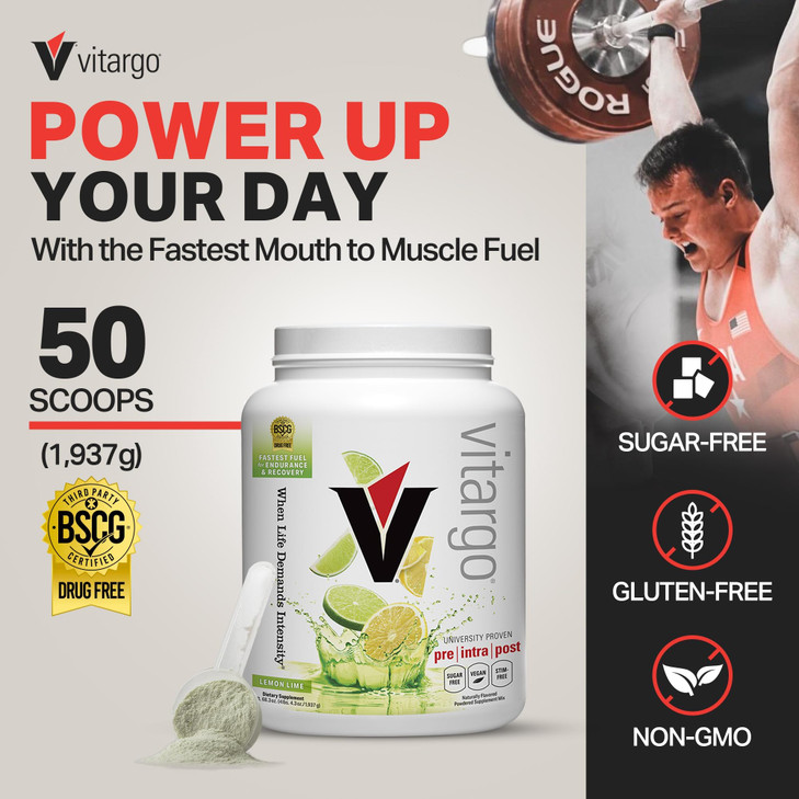 Vitargo Carbohydrate Powder | Feed Muscle Glycogen 2X Faster | 4.4 LB Lemon & Lime Pre Workout & Post Workout Recovery Powder | Carb Supplement for R