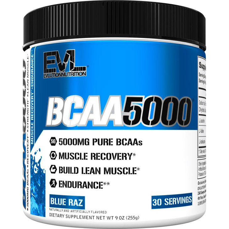 Evlution EVL BCAAs Amino Acids Powder - BCAA Powder Post Workout Recovery Drink and Stim Free Pre Workout Energy - 5g Branched Chain Amino Acids Supp