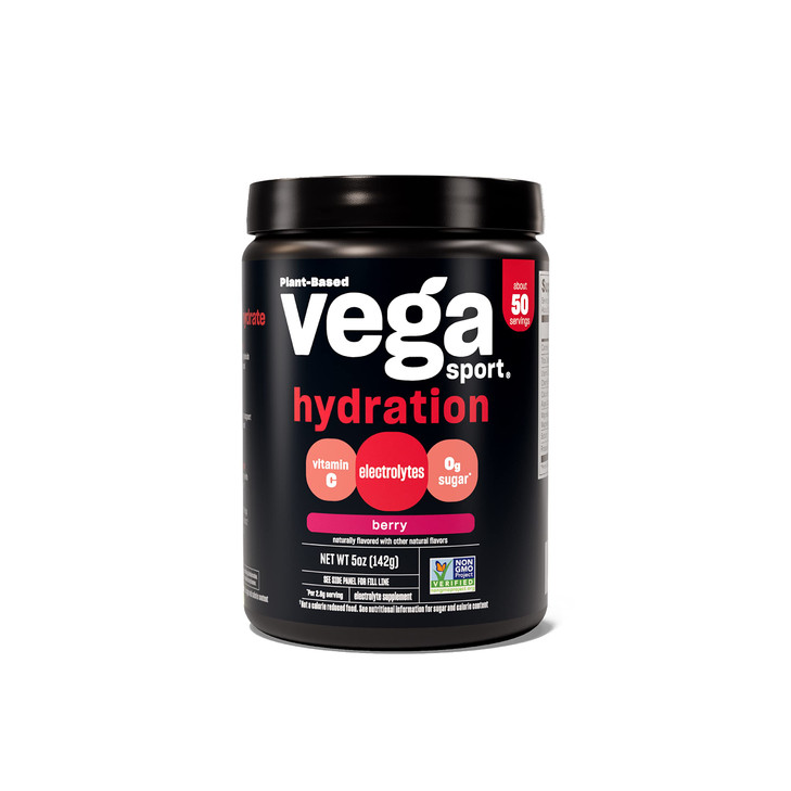 Vega Sport Hydration Electrolyte Powder, Berry - Post Workout Recovery Drink for Women and Men, Vitamin C, Vegan, Keto, Sugar Free, Dairy Free, Glute