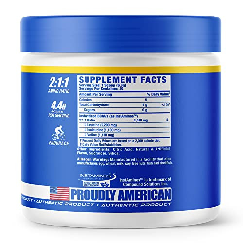 Ronnie Coleman Signature Series 30 Servings, XS BCAAs Amino Acids Powder with EAAs, Sugar Free Hydration Drink and Muscles Recovery Supplements, Gree