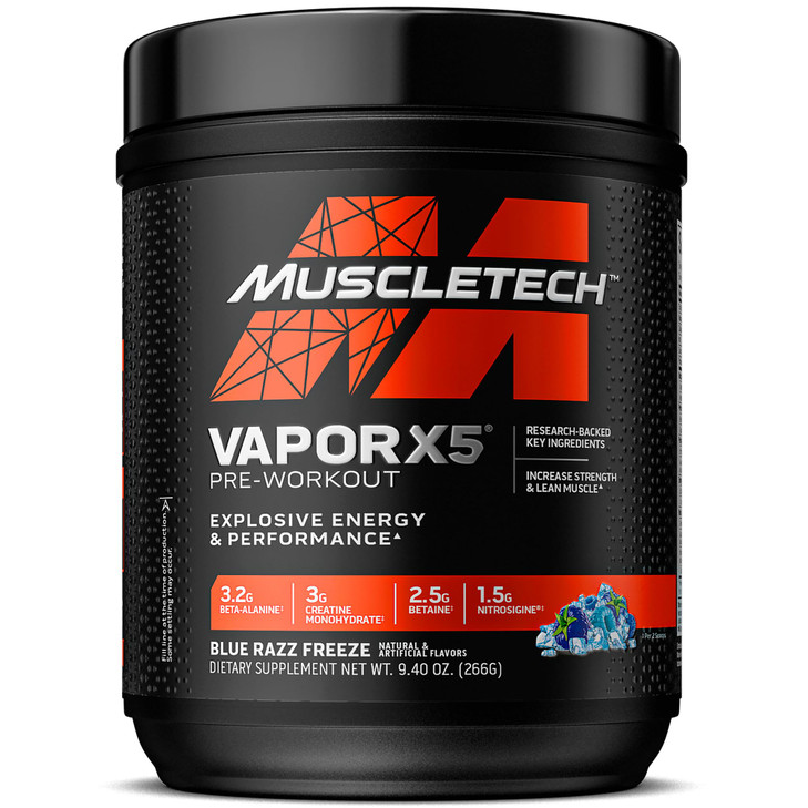 MuscleTech Pre-Workout Powder, Vapor X5 - Sports Nutrition Muscle Building Supplements for Women & Men - Intense Muscle Pump Energy Powder Drink Mix