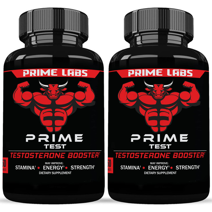 Prime Labs Testosterone Supplement for Men (2-Pack) - Stamina, Endurance, Energy, & Strength - Men's Testosterone Booster & Workout Supplement - 120