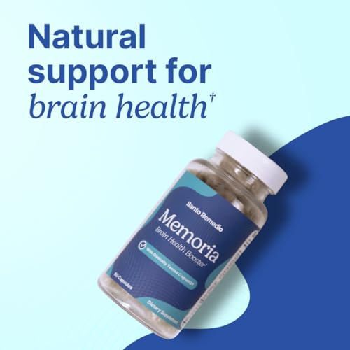 Santo Remedio Memoria Brain Health Supplement  Cognitive Support for Attention, Memory & Focus, with CognatiQ Coffee Fruit Extract  Gluten Free, No