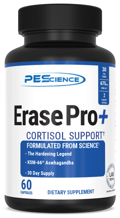 PEScience Erase Pro +, Natural Testosterone Booster for Men, Cortisol Blocker with KSM 66 Aswhagandha, and Estrogen Blocker PCT Supplement, 30 Day Cy