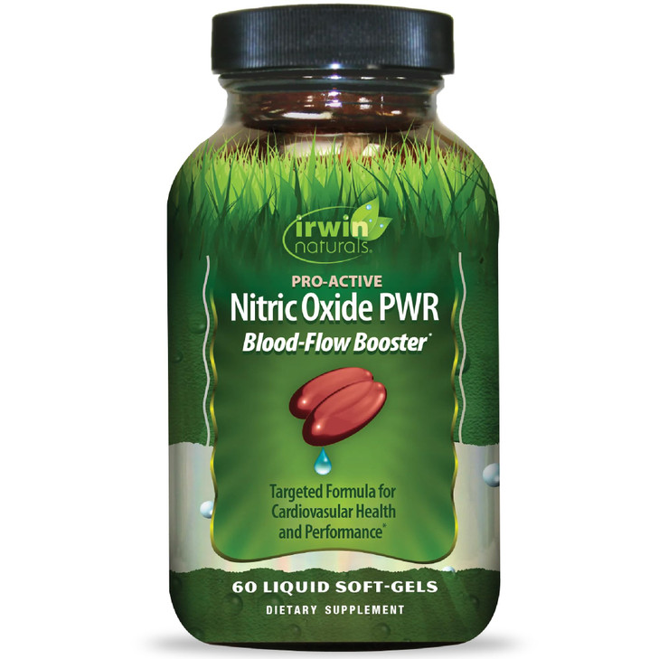 Irwin Naturals Pro-Active Nitric Oxide PWR - 60 Liquid Soft-Gels - Blood-Flow Booster with L-Citrulline, Beet Root & Red Spinach