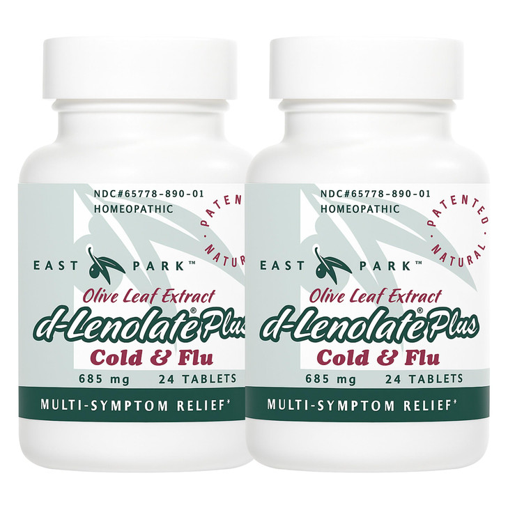 EAST PARK d-Lenolate Plus Cold & Flu Homeopathic Remedy for Adults & Kids | Immune System Booster with Olive Leaf Extract, Neem Leaf Extract & Echina
