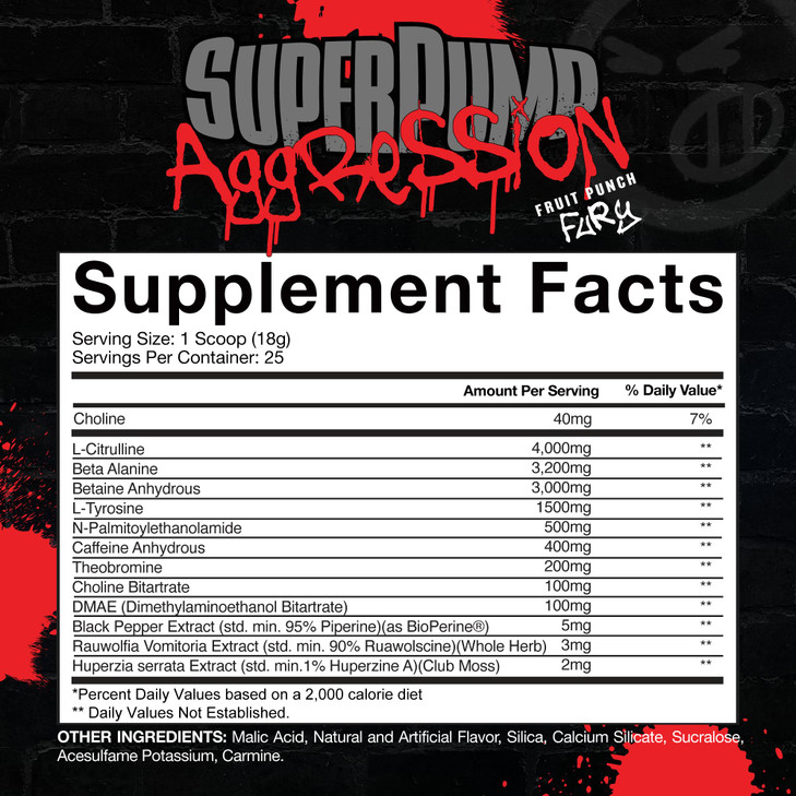 Gaspari Nutrition SuperPump Aggression Pre-Workout: Energy, Focus, Endurance and Recovery, with Creatine and Caffeine (25 Servings, Fruit Punch Fury)