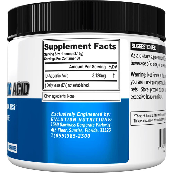 D Aspartic Acid Testosterone Booster for Men - 3120mg DAA D-Aspartic Acid Pre Workout Powder Muscle Builder for Men 3.12g - Men's Health Supplement f