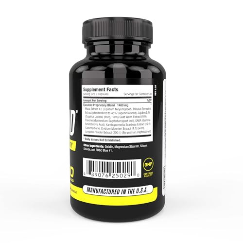 Goliath Labs Men's Energy Booster Capsules [120 Capsules/Bottle] Natural Stamina Booster Pills for Men More Volume - Multivitamin Enriched Performanc