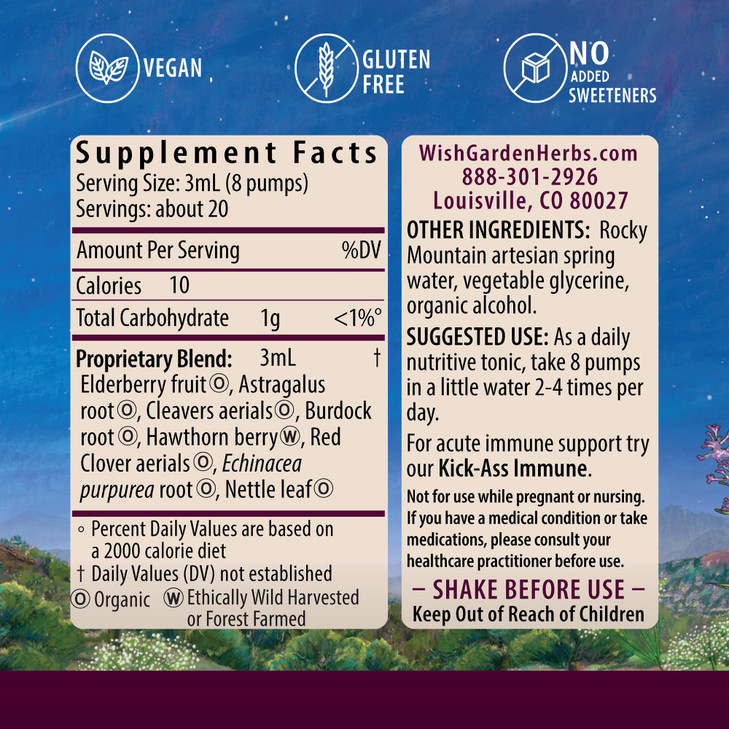 WishGarden Herbs Daily Immune Builder with Black Elderberry & Astragalus - Daily Immune Support Formula for Adults, Herbal Immune System Booster with