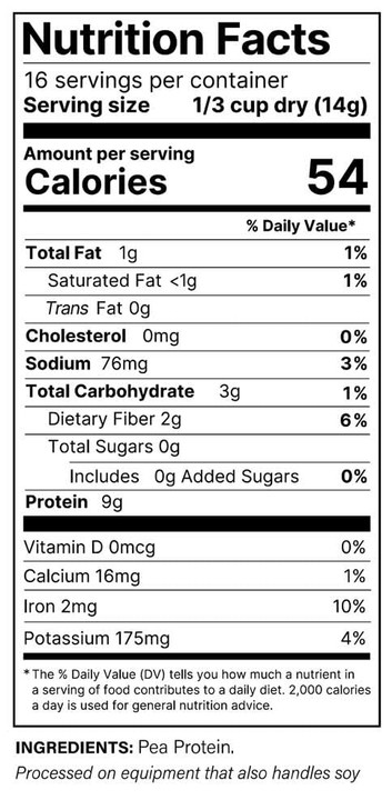 Plant Basics - Hearty Plant Protein - Unflavored Crumbles, 8 oz (Pack of 2), Made from Peas, Non-GMO, Gluten Free, Low Fat, Low Sodium, Vegan, Meat S
