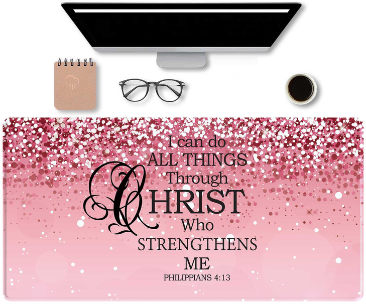 Large Pink Desk Mat Extended Mouse Pad, Cute Mousepad Desk Pad,Waterproof Durable Non-Slip Rubber Base Gaming Mousepad Desk Mat for Office/Home/Deskt