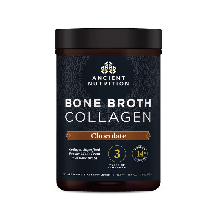 Ancient Nutrition Collagen Powder, Bone Broth Collagen, Chocolate, Hydrolyzed Multi Collagen Peptides, Supports Skin and Nails, Joint Supplement, 30