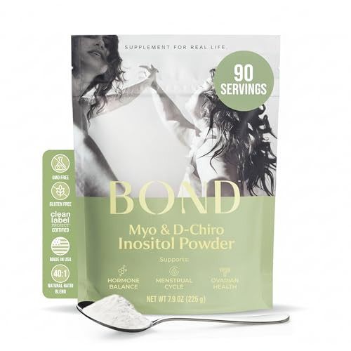 Bond Myo-Inositol & D-Chiro Inositol Powder  Hormone Balance, Cycle Regularity & Ovarian Support Supplement for Women  40:1 Ratio Formula  Vegan,