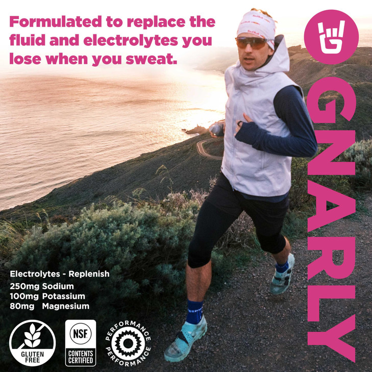 Gnarly Nutrition Hydrate Electrolyte Powder  Raspberry Exercise Hydration Drink Mix  NSF Contents Certified  Electrolyte Solution, Performance & R