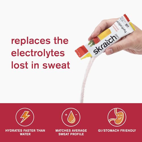 Skratch Labs Hydration Sports Drink Mix Packets  Real?Fruit Electrolyte Powder for Fast Hydration & Endurance | Strawberry Lemonade | 20 Pack | Vega