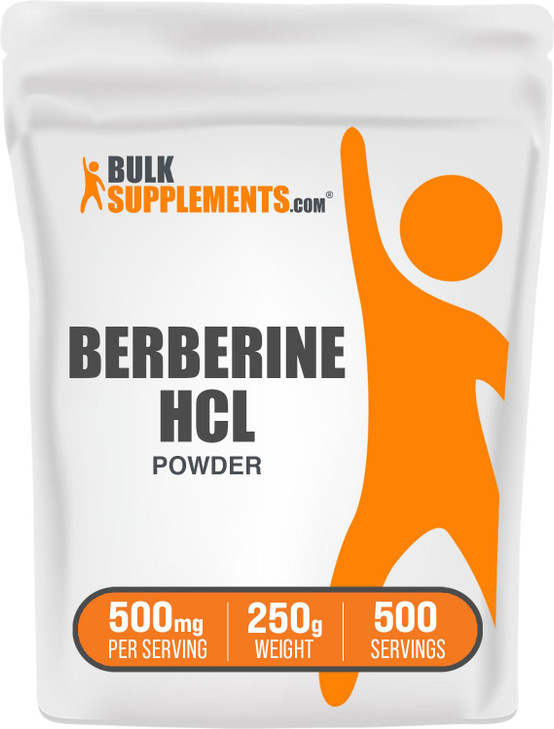 BulkSupplements.com Berberine HCl Powder - Berberine Supplement, Berberine Powder - Gluten Free, 500mg per Serving, 250g (8.8 oz) (Pack of 1)