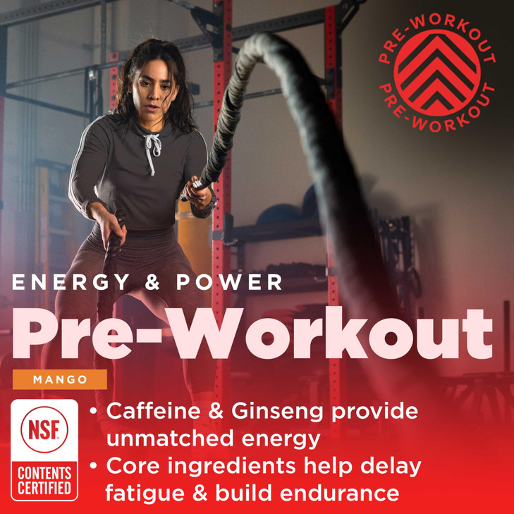 Gnarly Nutrition Natural Pre-Workout Powder, Mango  NSF Contents Certified, Endurance & Recovery  Vegan Pre-Workout, Sports Nutrition  Mango with