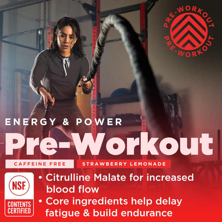 Gnarly Nutrition Natural Pre-Workout Powder, Strawberry Lemonade  NSF Contents Certified, Endurance & Recovery  Vegan Pre-Workout, Sports Nutrition